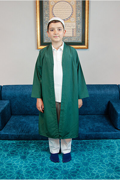 ihvan online Yeşil Buhara Yaka Namaz Elbisesi Erkek Çocuk Cübbe