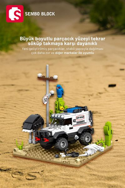 Sembo Block Cool Convoy Desert - 354 قطعة من مكعبات البناء المتوافقة مع Lego ( 714318 )