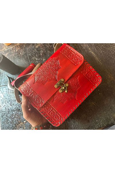 zarif atölye Leather Bag - Embroidered Handmade