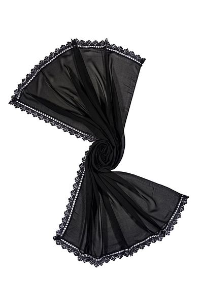 mim eşarp Enba Chiffon Prayer and Mawlid Cover - Κεντητό σάλι με βελόνα, 60x150 cm