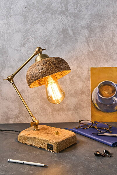 qulpo concept Pirinç Kaplama Kişiselleştirilebilir Vintage Masa Lambası El Ya...