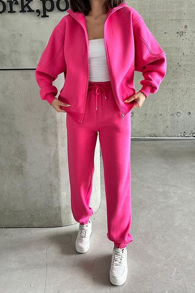 Neşeli Butik Φούξια Jennifer Σετ Φόρμας - Γυναικεία, με Fleece NBG028