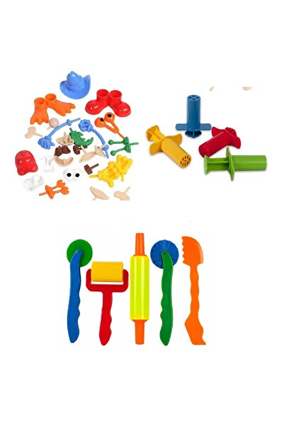 ileri grup 26 Piece Play Dough Body Piece Set - Roller and Injector
