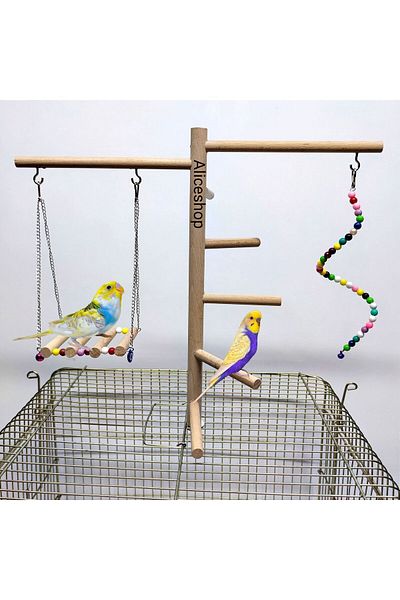 aliceshop Cage Top Platform with Perches for Birds - Budgie and Sizes