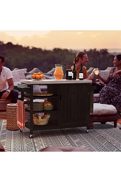 VARSTHREE Depolama Dolabı,  Paslanmaz Çelik Tezgah ve Taşınabilir Izgara Masası