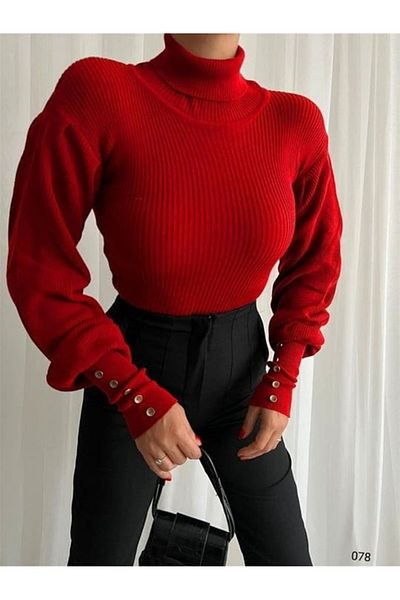 Secret Passion Lingerie Pulover din tricot cu gât cu nasturi de sezon nou - mânecă lungă 0780