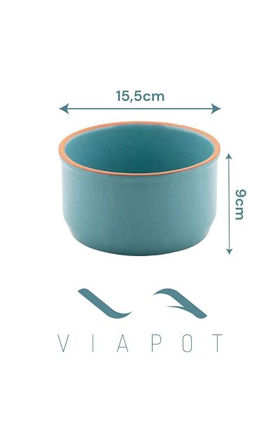 Viapot Inegöl Soil Hot Pot Yogurt Bowl Full Glazed Pottery 15.5X9Cm 1100ml