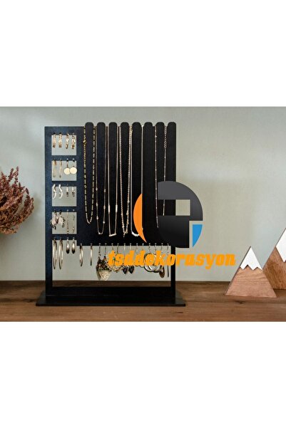 tsddekorasyon Tsd Dekorasyon Siyah Ahşap Takı/ Kolye/küpe Standı