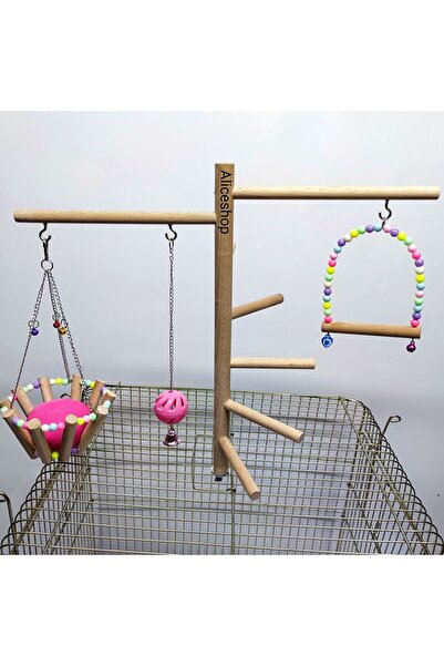 aliceshop Cage Top Bird Play Track with Perches - Suitable for Lovebird and Dimensions