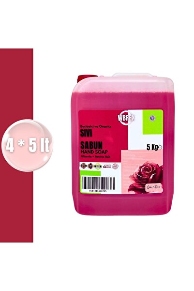 WBREX Besleyici ve Onarıcı Sıvı El Sabunu 5lt * 4 Adet Ekonomik Boy Gül Kokulu