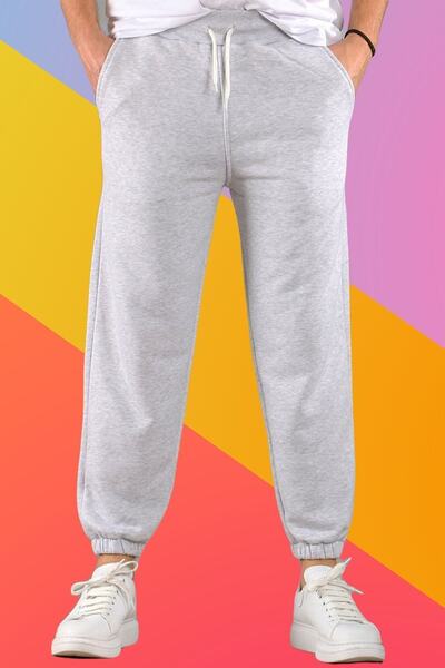 pallasplus Gri Düz Dar Kalıp Eşofman