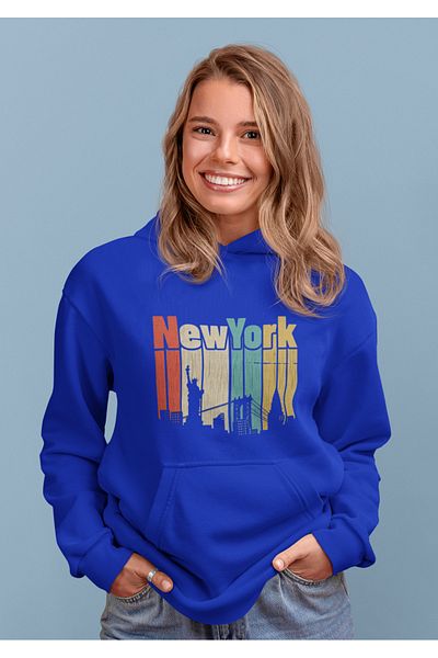MAD COLLECTİON Hanorac imprimat cu glugă unisex New York