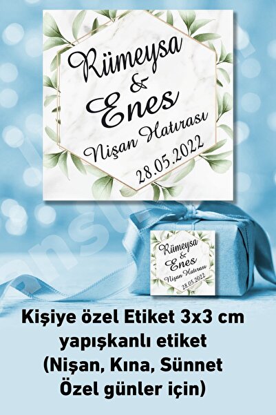 Dijital Baskılı Ürünler Kişiye Özel Etiketler--nişan-söz-kına-sünnet-çikolata--hatıra Etiketi---3x3 Cm--100 Adet