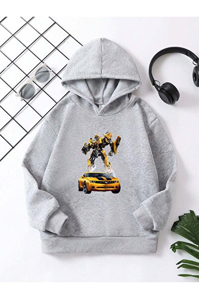 YUNAYT Παιδική μπλούζα με κουκούλα με στάμπα