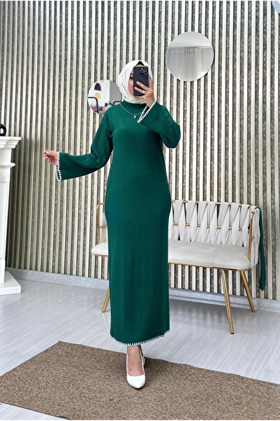 Moda Krash MEVSİMLİK SAÇ DESEN NAKIŞ DETAY ELBİSE