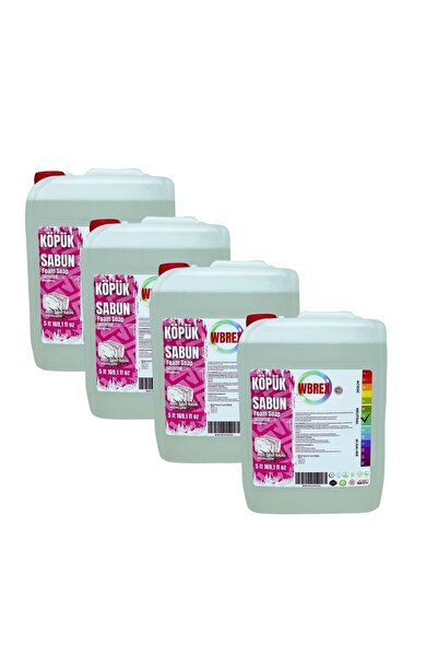 WBREX Premium Gliserinli Köpük Sabun 5 lt * 4 Adet Ekonomik Boy Beyaz Sabun K...