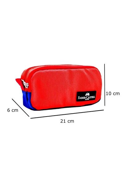 Faber Castell Faber-Castell Move Double Compartment Pen Holder 23-1 Red-Blue