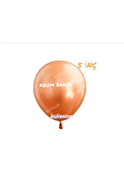 asöy Shiny Chrome Balloon - 5 Inch Small Size, 10 Pieces Kalisan Chrome Copper