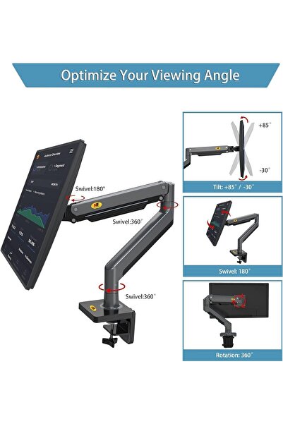 Ergoflex حامل شاشة North Bayou NB G45 مقاس 22 بوصة - 40 بوصة احترافي بوزن 2-15 كجم متوافق مع ممتص الصدمات