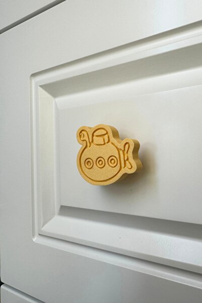 Pomerol Mâner galben pentru dulap submarin - mâner distractiv și elegant pentru dulapurile din camerele copiilor, bucătăria și baia