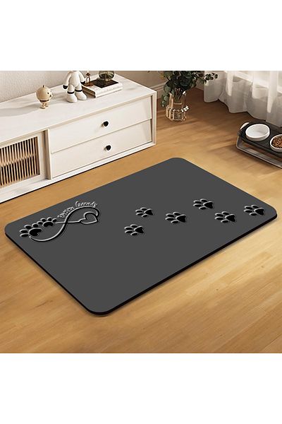 AsMat Paw Pet Feeding Mat My Endless Friend Themed Water Repellent Stain Resistant Cat Dog Mat/Mat 50*70