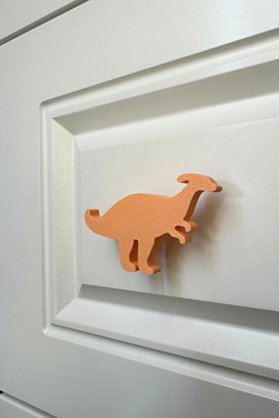 Pomerol Orange Dino2 Cabinet Handle - Modern and Cute Furniture Handle for Children's Room, Kitchen and Bathroom