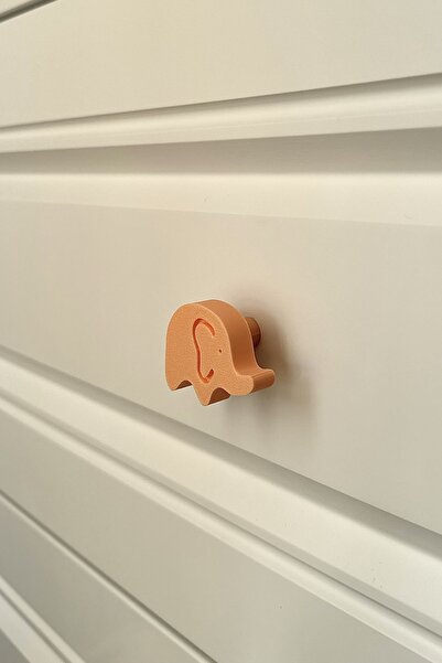 Pomerol Mâner de dulap cu elefant portocaliu - pentru camerele copiilor, dulapurile de bucătărie și de baie, mâner pentru mobilier D
