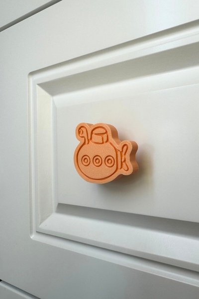 Pomerol Mâner pentru dulap submarin portocaliu - Mâner distractiv și elegant pentru dulapuri din camerele copiilor, bucătărie și baie