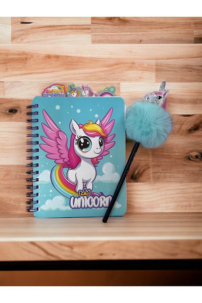 ALMİRA SOLMAZ TİCARET SET DE 2 Caiete cu fir FANCY PONY și stilou cu pene