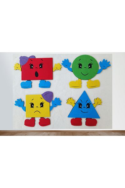 elifletasarim Shapes Board (Felt Educational Material)