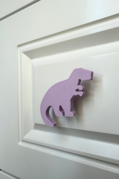 Pomerol Purple Dino 1 Cabinet Handle -Modern, Cute and Durable Furniture Handle for Children's Room, Kitchen and Bathroom