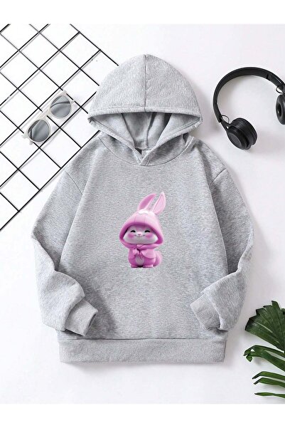 YUNAYT Παιδική μπλούζα με κουκούλα με στάμπα