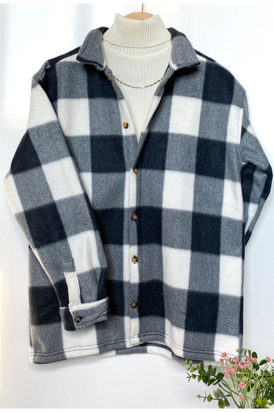 MİRMARONİ Erkek Gömlek Yaka Oversize Pamuklu Oduncu Gömlek