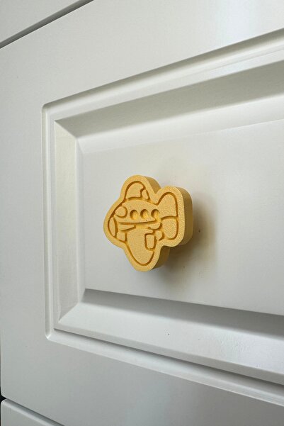 Pomerol Mâner galben pentru dulap în formă de avion - mâner modern și elegant...