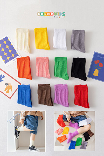 Color Socks 5 Çift Çocuk Ilkbahar - Yaz Soket Çorap Seti
