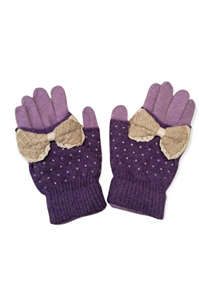 Pelikan Deri Kadın Mor Pelikan İkili Eldiven