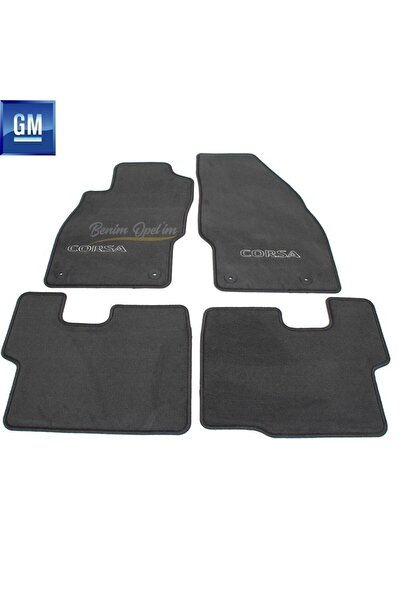 GM Opel Corsa D Corsa Yazılı Halı Paspas Takımı Füme Orijinal