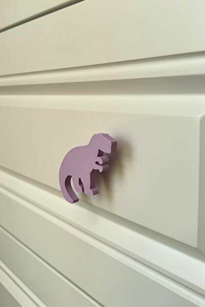 Pomerol Purple Dino 1 Cabinet Handle -Modern, Cute and Durable Furniture Handle for Children's Room, Kitchen and Bathroom