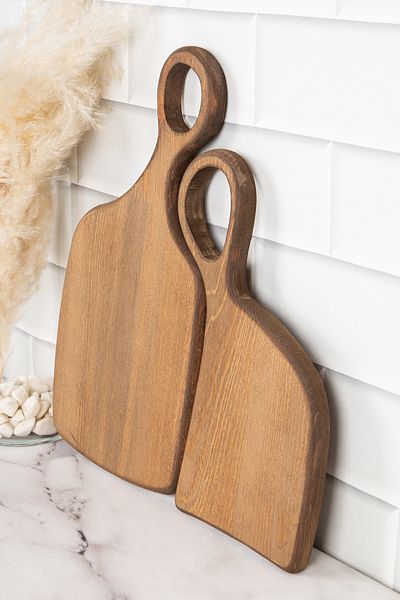 DNS HOME 2-Piece Wooden Cutting Board Presentation Serving Board Presentation Holder