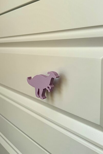 Pomerol Purple Dino2 Cabinet Handle - Modern, Cute and Durable Furniture Handle for Children's Room, Kitchen and Bathroom