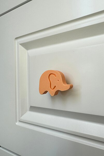 Pomerol Mâner de dulap cu elefant portocaliu - pentru camerele copiilor, dulapurile de bucătărie și de baie, mâner pentru mobilier D