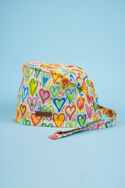 Best Bone Renkli Kalpler Desenli Cerrahi Bone