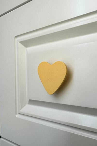 Pomerol Mâner pentru dulap cu inimă galbenă - mâner de mobilier modern, elegant și durabil pentru camera copiilor, bucătărie și baie, DK