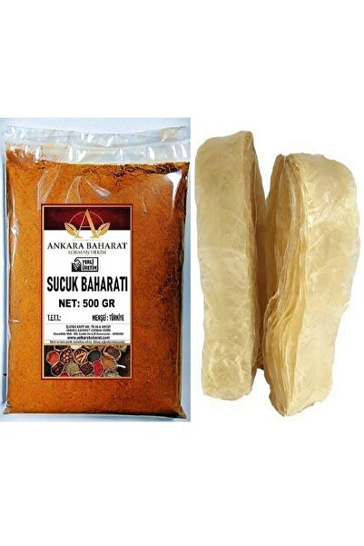 Ankara Baharat 500 gram Sucuk Baharatı Harcı - 10 Metre Doğal Sucuk Bağırsağı...