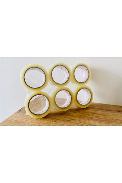 Nokta Pack of 6 45X100M Acrylic Transparent Tape Extra Adhesive Strong Tape
