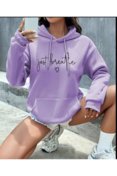 caddekombin Just Baskılı Kapüşonlu Sweatshirt