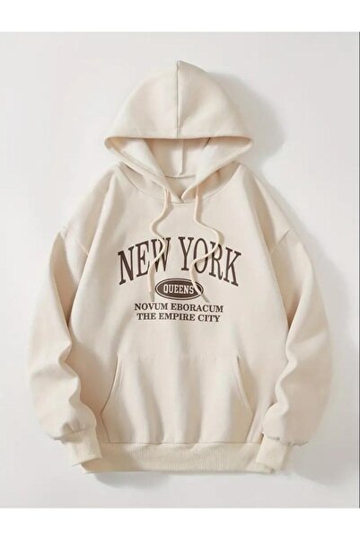 Baxia Çocuk Kapüşonlu BEJ RENK Baskılı Sweatshirt (YENİ ÜRÜN)