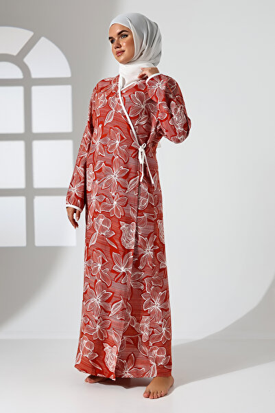 ÖNE BUTİK KADIN YANDAN BAĞLAMALI VİSKON NAMAZ ELBİSESİ LİKAPA