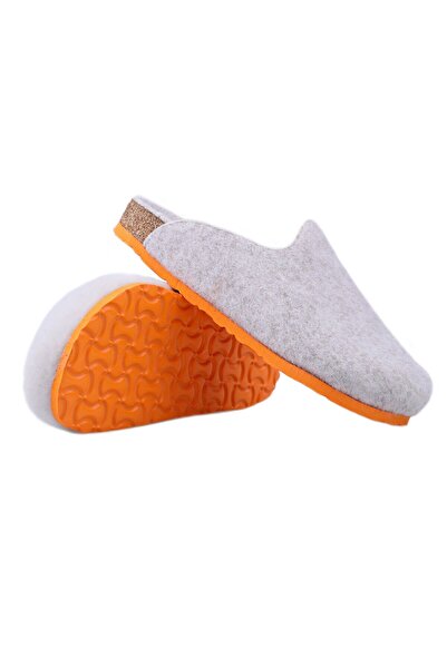 Uniqueqoop Berlin Hakiki Mantar Taban Natürel Yün Keçe Ortopedik Unisex Terlik