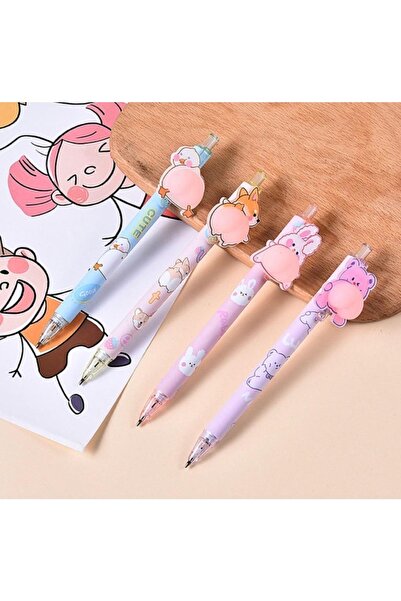 Kuki Hayvan Figürlü Sıkmalı Popolu Versatil 0.7 Uçlu Kalem